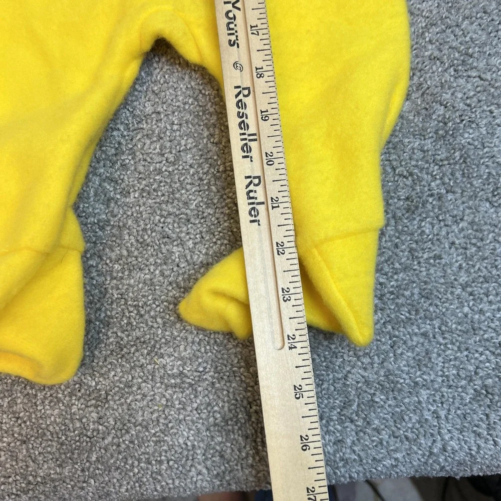vtg Disney Winnie The Pooh bodysuit 12-18 Months Yellow‎ Hooded Fleece 80s 90s